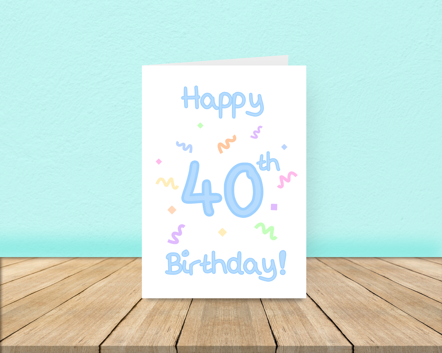 40th Confetti Birthday Card