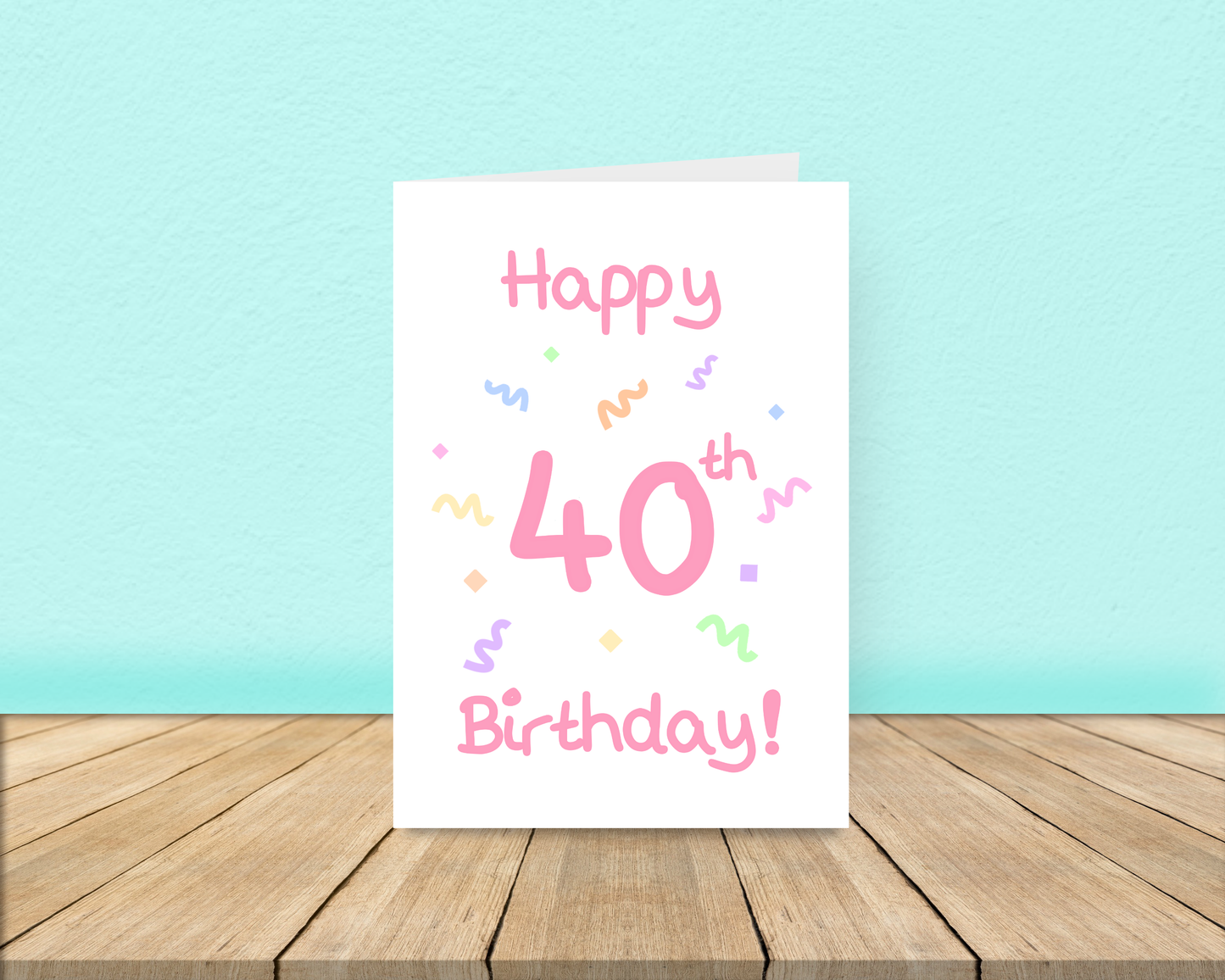 40th Confetti Birthday Card