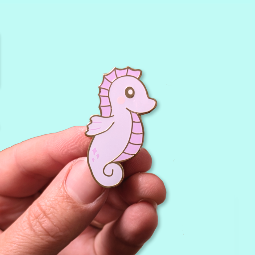 Bubbles the Sea Horse Enamel Pin