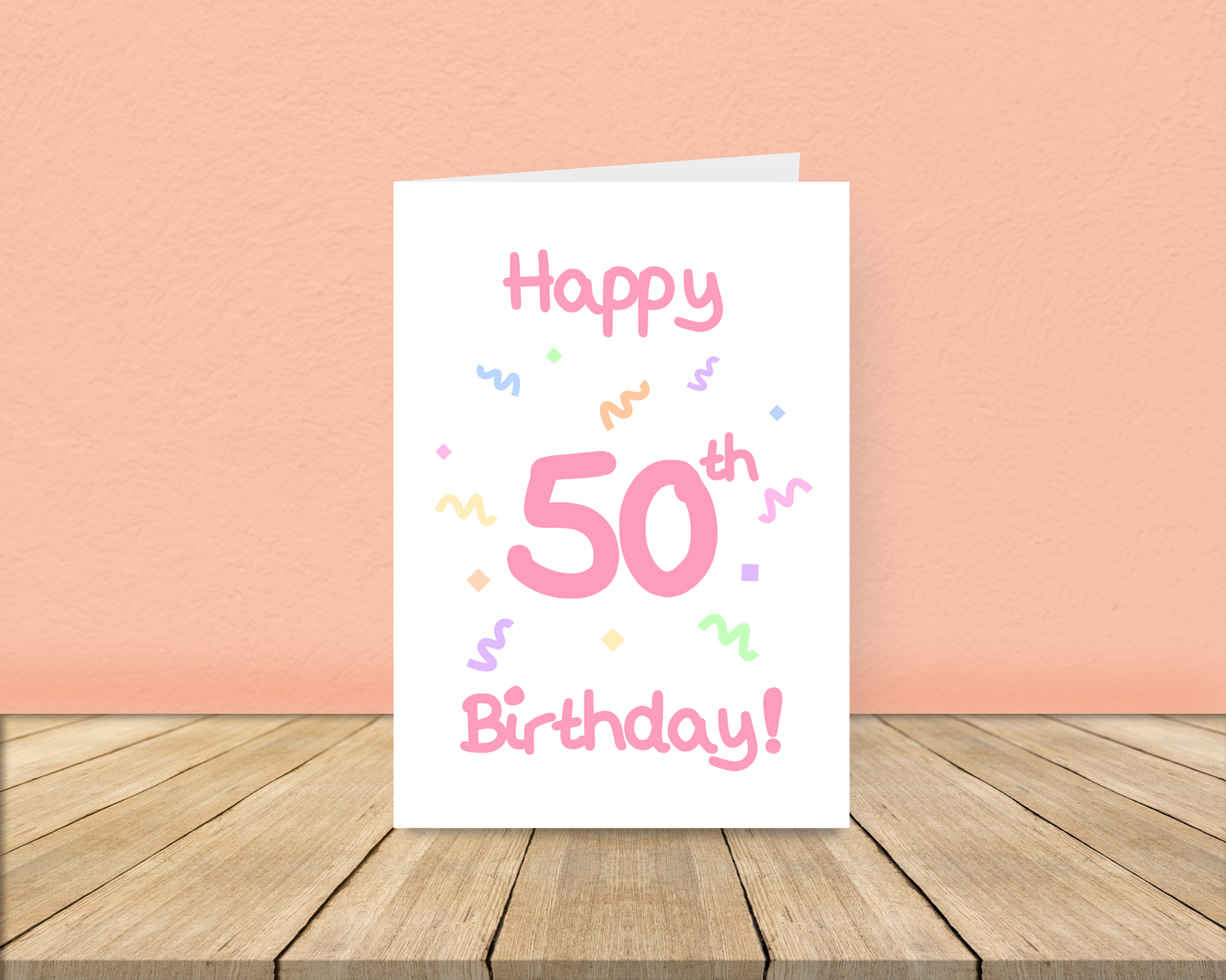 50th Confetti Birthday Card