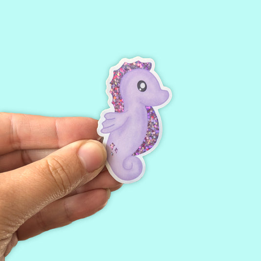 Bubbles the Sea Horse Glitter Sticker