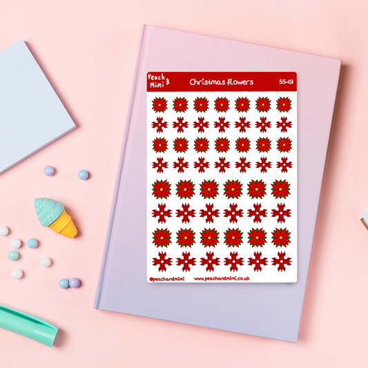 Christmas Flowers Sticker Sheet