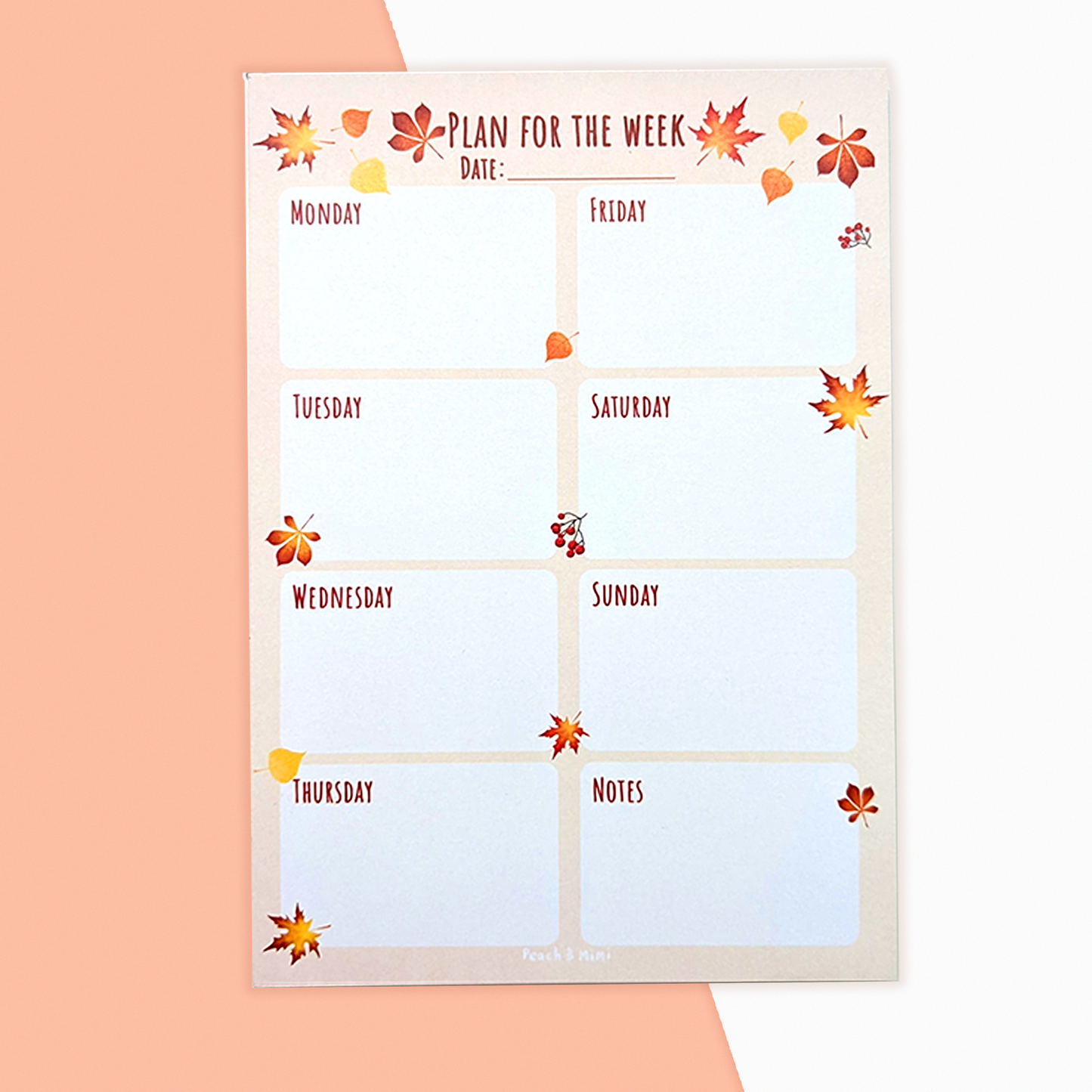 Cosy Autumn Weekly Planner Pad