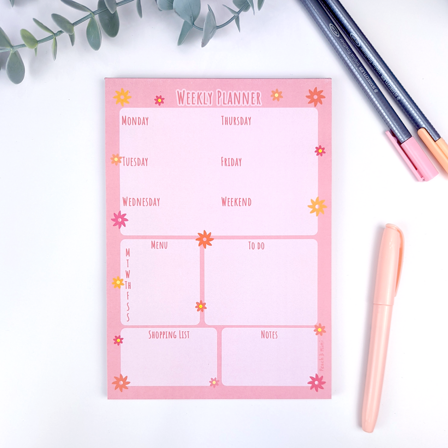 Floral Sunset Weekly Planner Pad