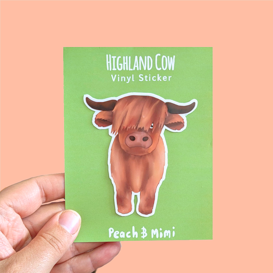 Highland Cow Vinyl Sticker