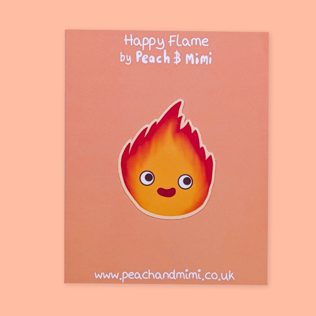 Happy Flame Vinyl Sticker