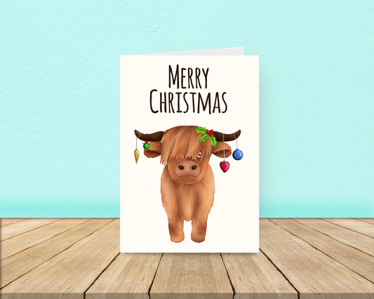 Highland Cow Christmas Card