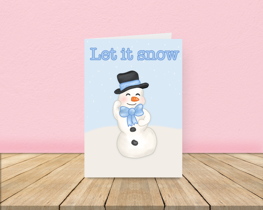 Let it Snow Snowman Christmas Card