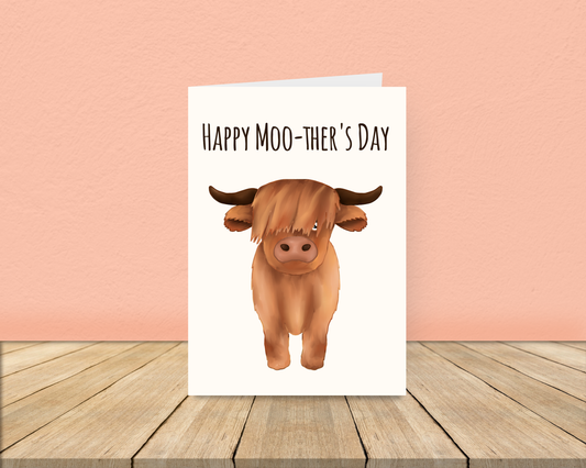 Highland Cow Mother's Day Card