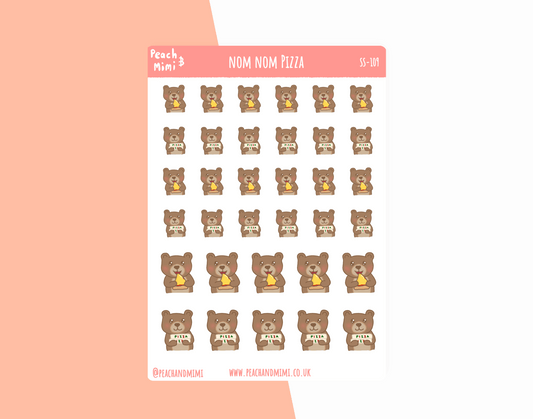 Nom Nom Pizza Planner Stickers