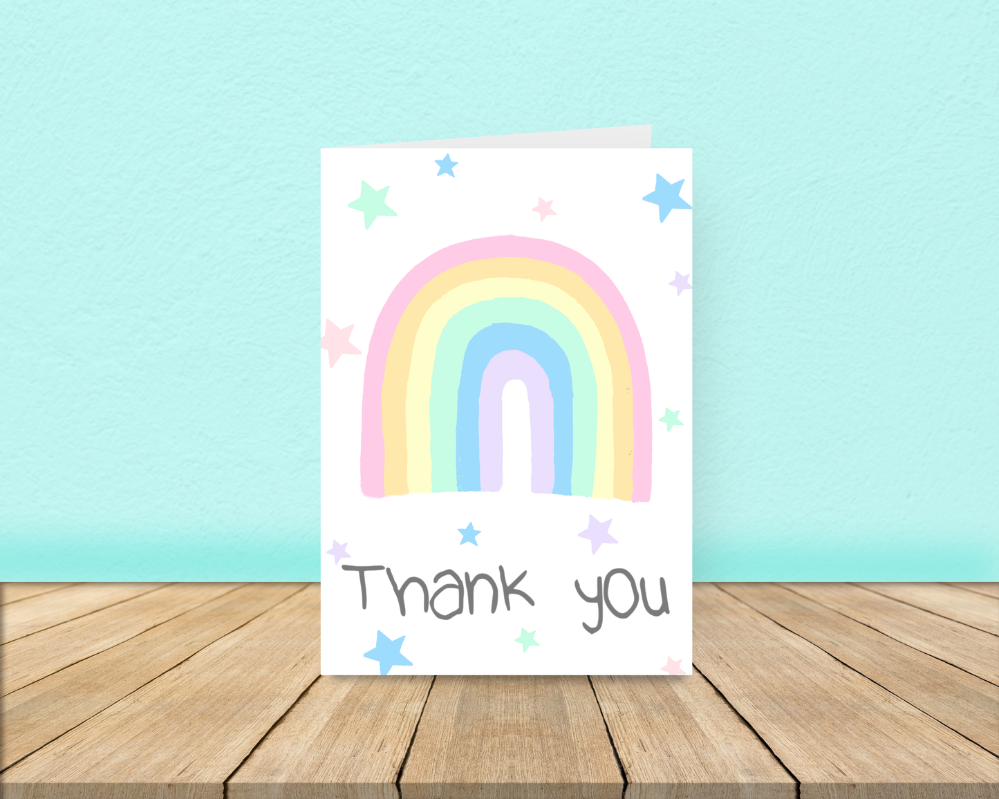 Pastel Rainbow Thank You Card