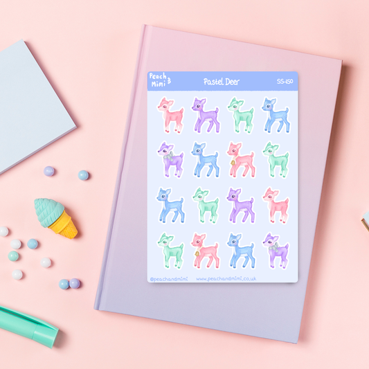 Pastel Deer Sticker sheet