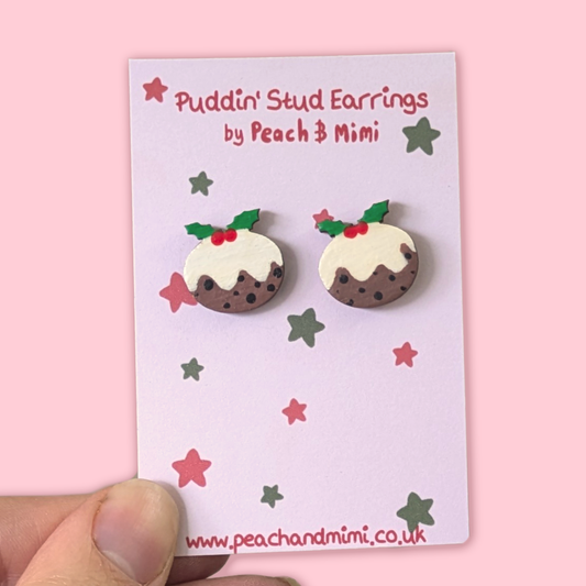 Christmas Pudding Stud Earrings