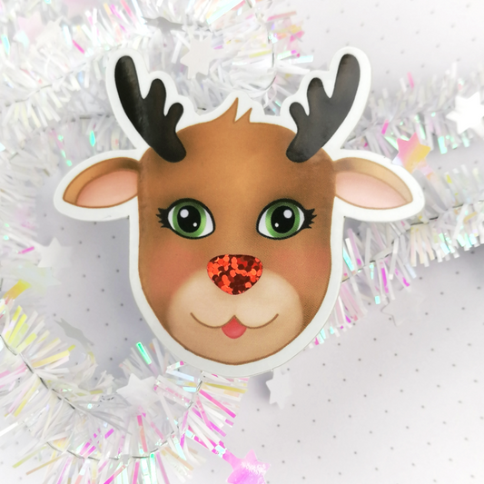 Rudolf Glitter Sticker