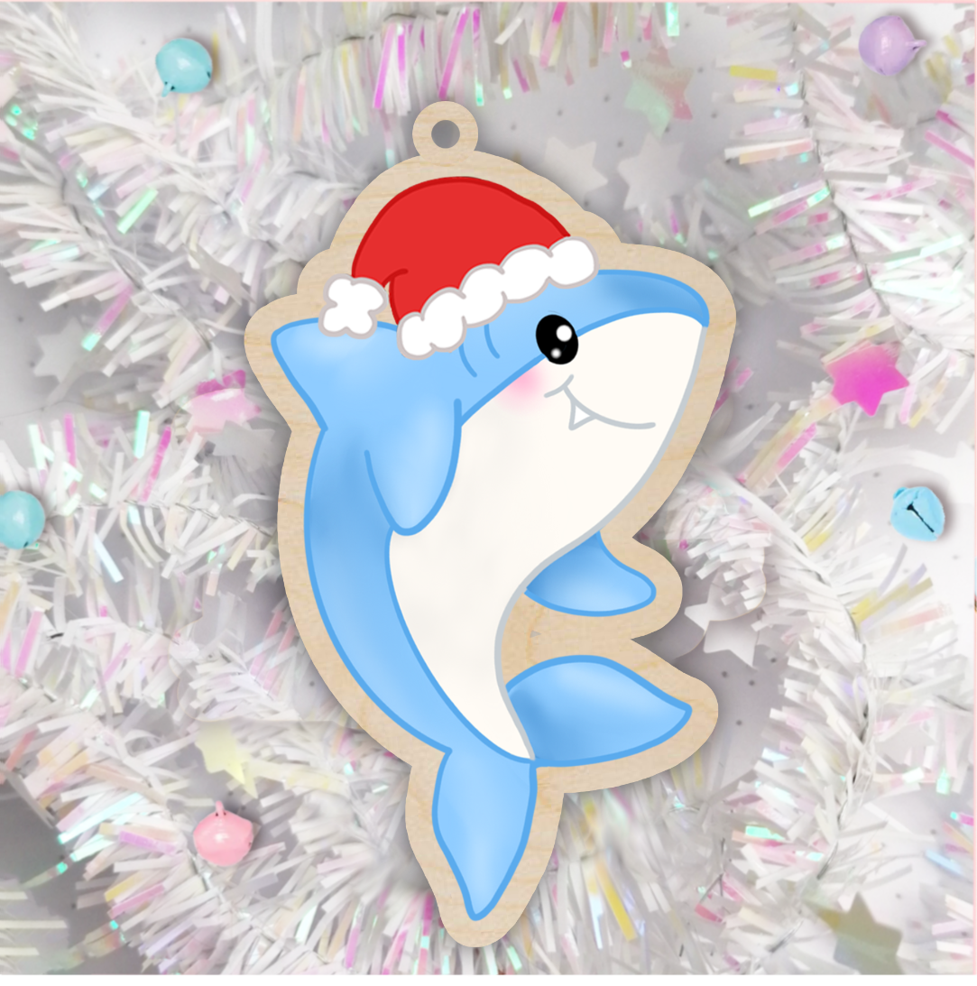 Santa Sharky Hanging Ornament