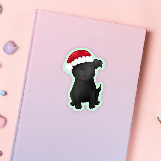 Sally the Staffy Christmas Sticker