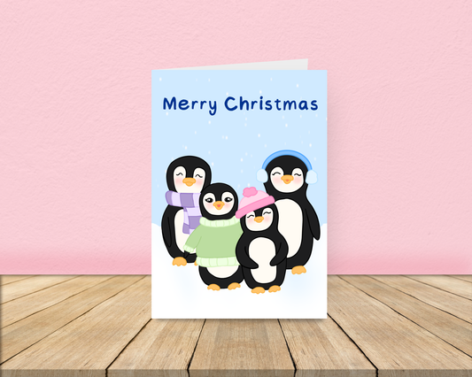 Winter Penguins Christmas Card