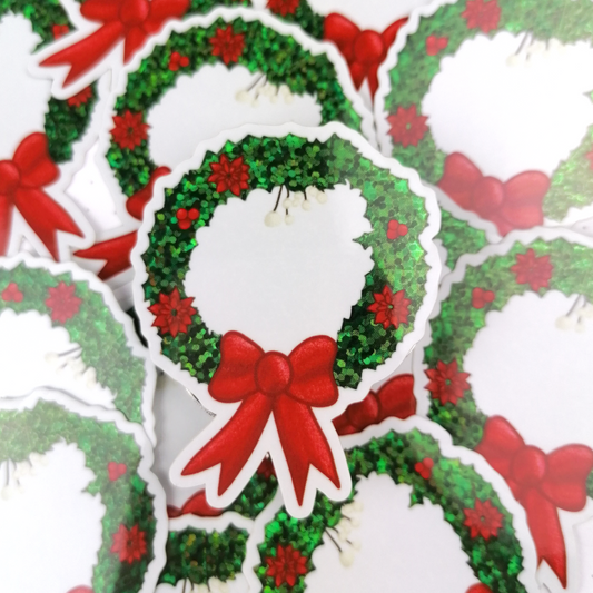 Christmas Wreath Glitter Sticker